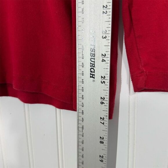 Harley-Davidson Red Long Sleeve Tee Women’s 1X Scoop Neck Milwaukee USA 2009 - Picture 7 of 9